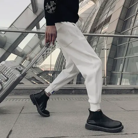 卫裤男潮牌潮流百搭休闲长裤2023新款春季运动裤ins束腿灰色裤子图片