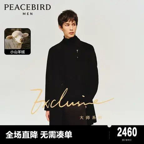 【大师系列】太平鸟男装2023冬季新款小山羊绒毛呢大衣B1AAD403图片