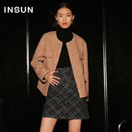 [触感香风]恩裳COVER2023秋装泰迪圈圈绒亮丝美拉德小香风外套女商品大图