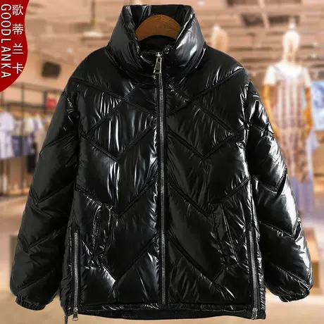 加肥加加大码棉服女装宽松200斤洋气减龄冬装立领夹克羽绒棉棉衣图片