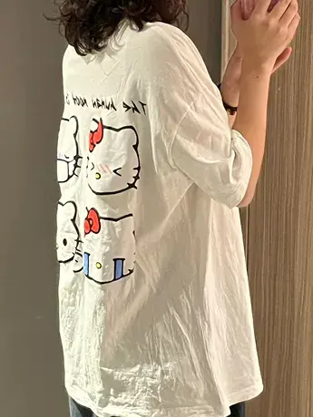 纯棉短袖t恤女夏学生宽松百搭小个子港味chic设计感小众半袖上衣图片