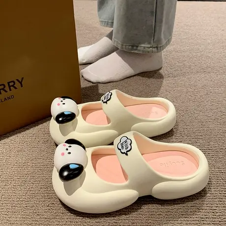 踩屎感洞洞拖鞋女夏季外穿奶fufu可爱小狗厚底防滑沙滩包头凉拖鞋商品大图