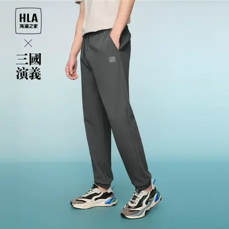 HLA/海澜之家三国演义卫裤24春夏新系舒适紧腰纯色系列印花裤子男商品大图