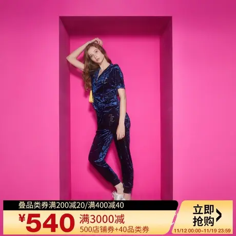 Juicy Couture橘滋23新款奢华系列皇冠烫钻logo银丝绣丝绒女外套图片