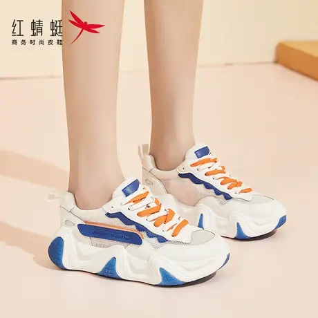 红蜻蜓老爹鞋女款夏季女鞋2023新款爆款网面透气薄款镂空运动凉鞋商品大图