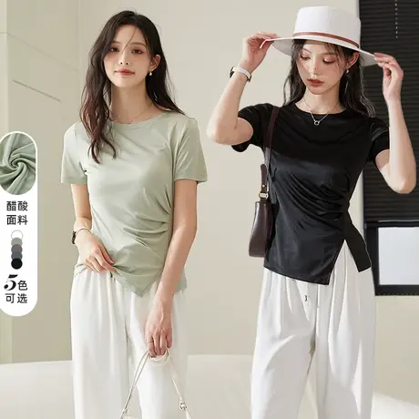 ITISF4/艾夫斯醋纤多色T恤图片