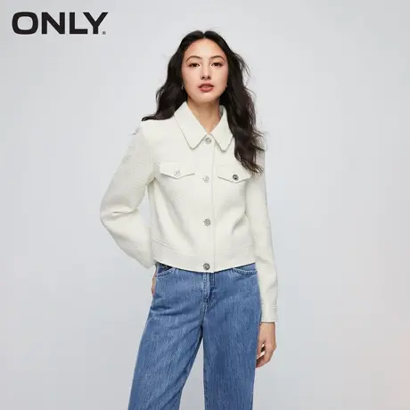 ONLY2023秋季新款时尚通勤风直筒翻领短款外套女|123336014图片