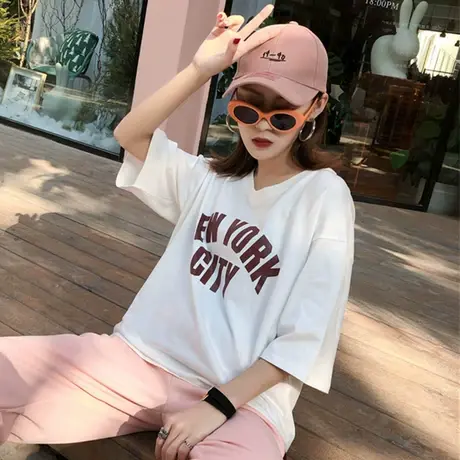 2023年新款春夏季情侣女装别致小众设计感上衣服正肩短袖t恤潮ins图片