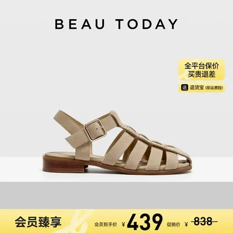 【清仓款】BeauToday包头凉鞋女款夏季新款沙滩凉鞋外穿罗马凉鞋图片