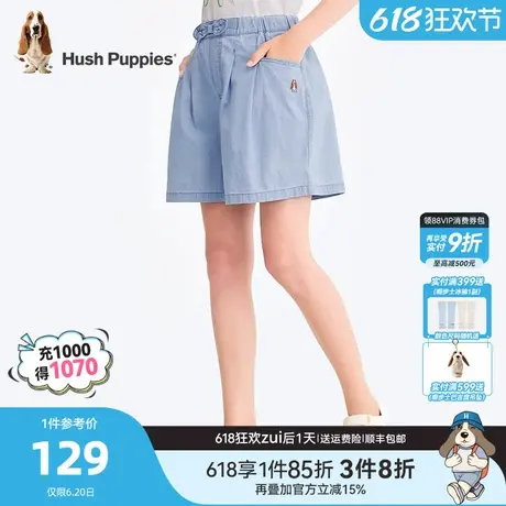 暇步士童装女童短裤25夏新品大童宽松牛仔裤宝宝运动儿童休闲短裤商品大图