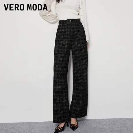 Vero Moda奥莱休闲裤女秋冬新款气质通勤粗花呢直筒宽松长裤百搭商品大图