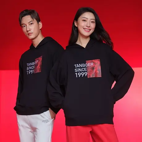 坦博尔正品奥莱清仓爆款秋季卫衣情侣装男女同款连帽时尚休闲上衣商品大图