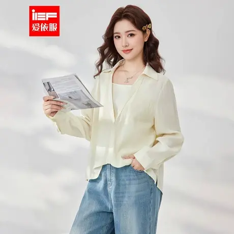 IEF/爱依服【大码女装】2025夏季新款韩版时尚通勤气质两件套上衣图片