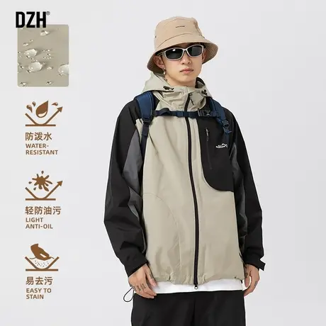 男士工装三防冲锋衣外套男潮流百搭衣服男款秋装2023新款美式夹克商品大图