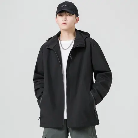 冲锋衣男外套春秋季户外登山三合一防水大码美式机能软壳黑夹克潮图片