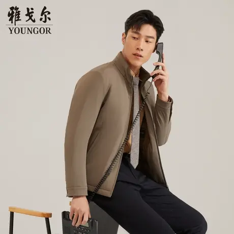 雅戈尔奥莱 男装防风保暖秋冬新款商务休闲立领棉衣夹克外套男商品大图