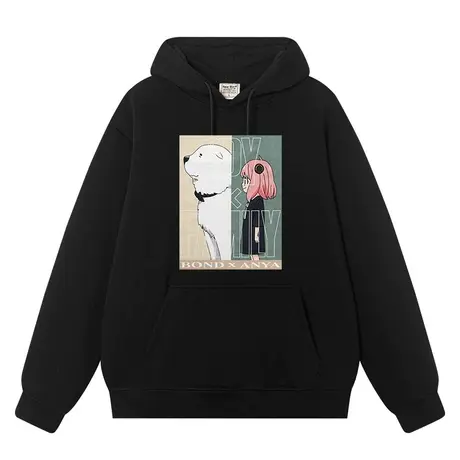 秀洛阿尼亚福杰间谍过家家卡通二次元潮流秋冬连帽加绒卫衣帽衫男图片