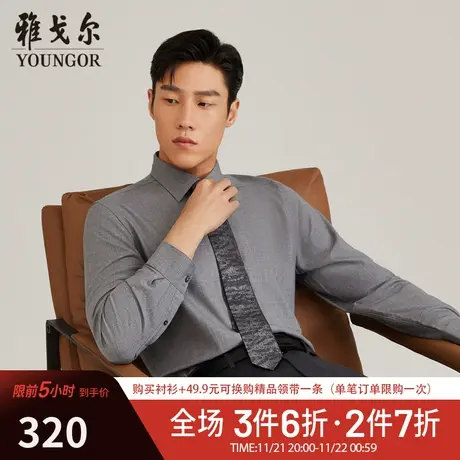 【可机洗羊毛】TP系雅戈尔衬衫冬季商务休闲保暖羊毛长袖衬衫商品大图