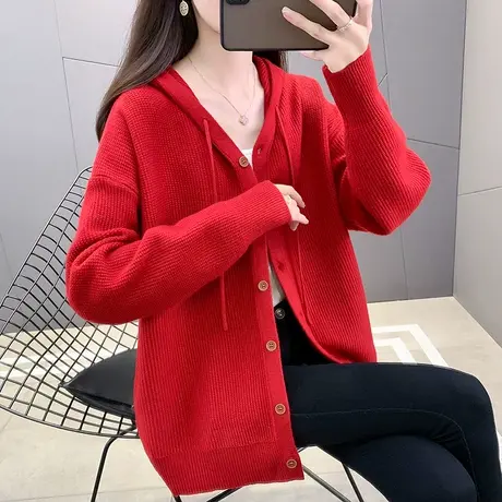 2023年秋季韩版宽松针织衫初秋女毛衣开衫今年流行漂亮女上衣外套图片