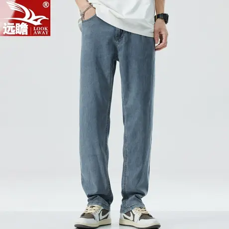 冰丝牛仔裤男夏天薄款裤子男士潮牌宽松直筒夏季休闲大码长裤男款商品大图
