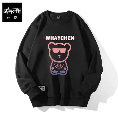 伟臣大码男装加肥加大男卫衣胖子春秋男士秋季宽松圆领潮流长袖商品大图