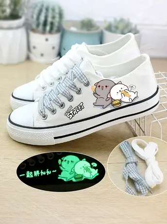 新款小白鞋子女鞋透气皮面浅口春秋学生韩版百搭平底帆布鞋女商品大图