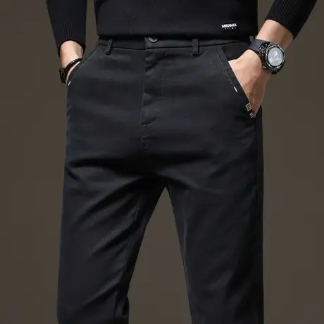 秋冬款休闲长裤男士直筒宽松冬季2023新款冬天弹力西装西裤男裤子商品大图