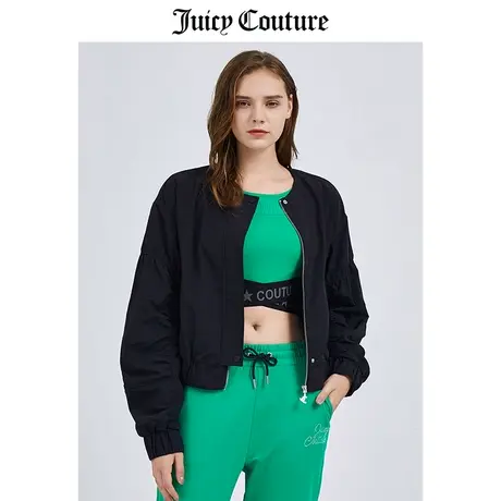 Juicy Couture橘滋美式春季新款夹克外套薄款女黑色时尚短款外套图片
