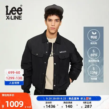 LeeXLINE23秋冬新品舒适黑色牛仔拼接男羽绒服潮流LMT0071292RZ图片