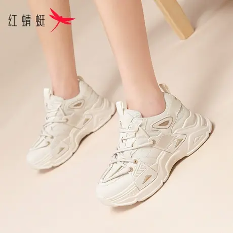 红蜻蜓厚底老爹鞋女2023秋季新款鞋厚底小白鞋显脚小休闲运动鞋潮图片