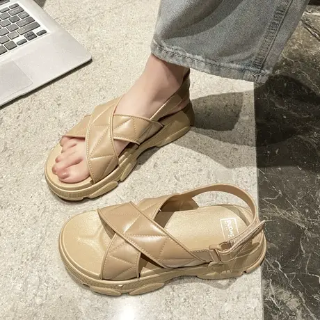 凉鞋女2023新款高跟厚底踩屎感网红女款外穿防滑百搭高级感凉拖鞋图片