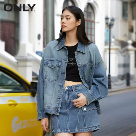 ONLY夏季简约休闲通勤精致刺绣牛仔宽松外套女|124154014商品大图