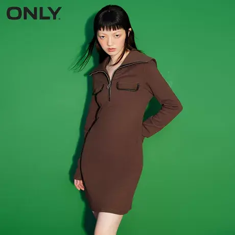 ONLY冬季时尚潮流休闲显瘦纯色针织连衣裙女|122361007图片