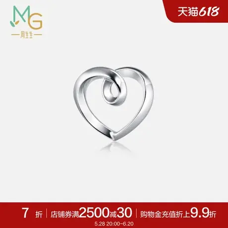 周生生珠宝首饰Pt950铂金心形耳钉单只耳饰礼物91062E商品大图