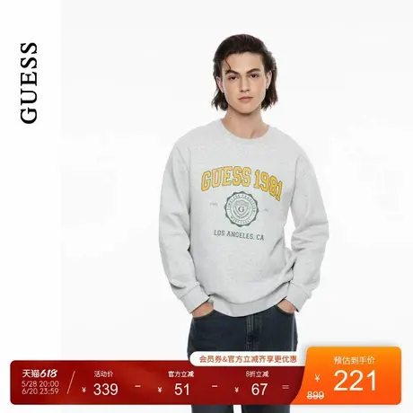 GUESS男女同款通勤百搭圆领加绒套头卫衣-MO4K9461商品大图