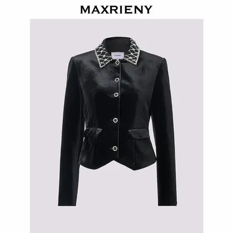 【早鸟超前购】MAXRIENY简约百搭精致复古刺绣领外套图片