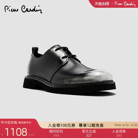 Pierre Cardin/皮尔卡丹25年光面牛皮擦色德比鞋真皮休闲皮鞋轻底商品大图