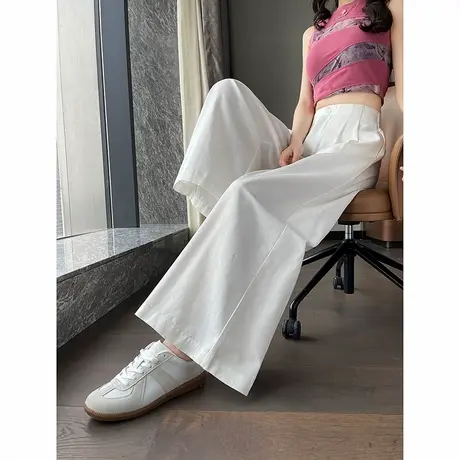 时尚直筒裤腿气质休闲裤长裤女士2025年春夏季新品百搭显瘦裤子图片