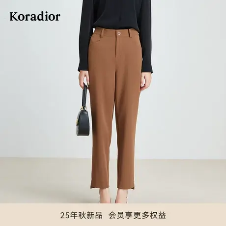 珂莱蒂尔Koradior秋季款商务通勤百搭简约弹力长裤烟管休闲裤子图片