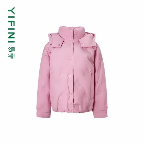 [专柜同款]Yifini/易菲白鹅绒加厚保暖百搭连帽时尚羽绒服女冬商品大图