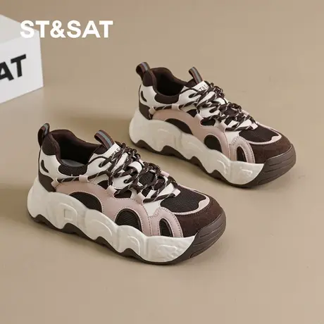 St&Sat/星期六厚底老爹鞋女款秋季丑萌户外登山鞋百搭运动休闲鞋商品大图