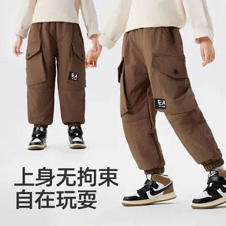 雪中飞儿童裤子秋冬童装保暖加厚男童运动裤休闲洋气2026新款长裤图片