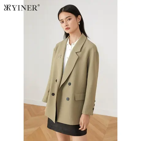 YINER音儿女装2021秋季新款宽松小西装短外套商品大图