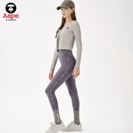 Aape旗舰店女装春夏侧边串标简约纯色修身打底裤5174XXK商品大图