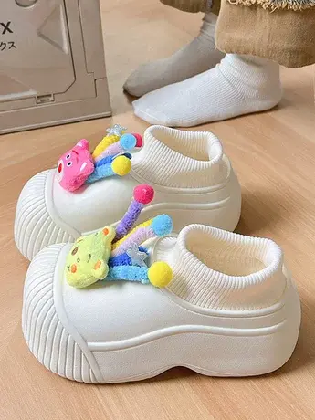 厚底棉拖鞋冬季女款包跟防水外穿时尚居家外穿加绒保暖防滑包头拖商品大图