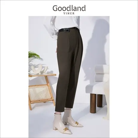 音儿美地女装2022冬季新款高腰显瘦哈伦裤小个子萝卜裤商品大图