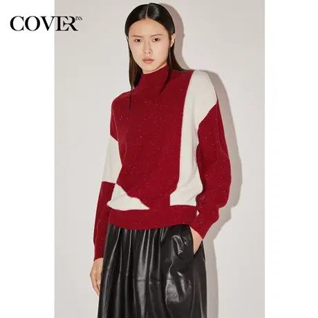 COVER冬季珠片纱羊毛蓬松轻盈毛织衫商品大图