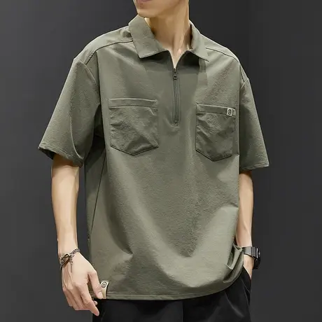 夏季薄款夏日多巴胺翻领短袖T恤宽松衣服男装夏装情侣装夏天新款商品大图