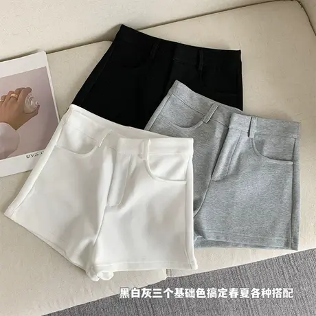 2022夏季新款高腰热辣短裤女显瘦紧身高弹黑色热裤超短打底裤外穿图片