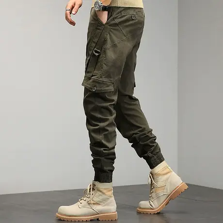工装裤男2022新款束脚收口哈伦裤ins超火潮牌休闲工装休闲裤子男图片